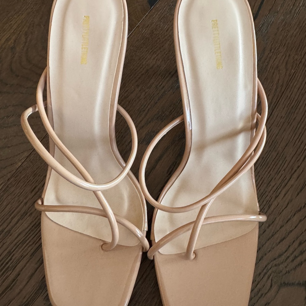 PrettyLittleThing Nude Strappy Heels